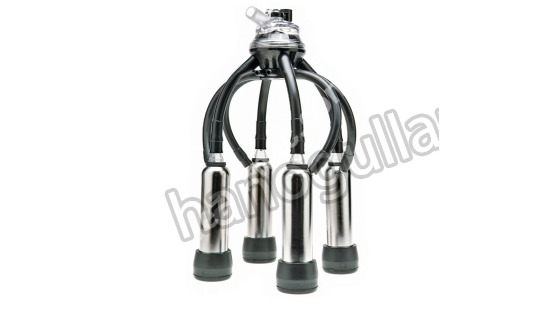 180 CC Milking Cluster, Solid Short Rubber Liner