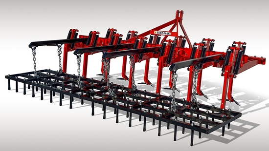 Back of The Cultivator Tooth Harrow and Rotary Harrow 